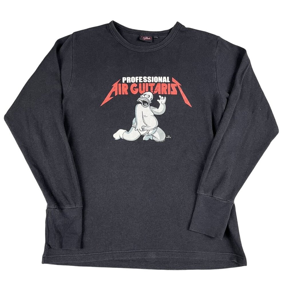the Simpsons Homer Professional Air Guitarist Womens Metallica‎ Shirt Sz XL
